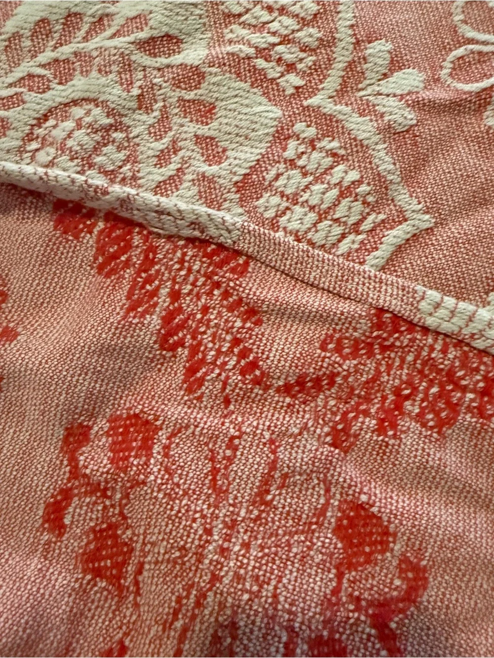 Vintage  gorgeous Morgan-Jones pink floral oversized twin MCM bedspread